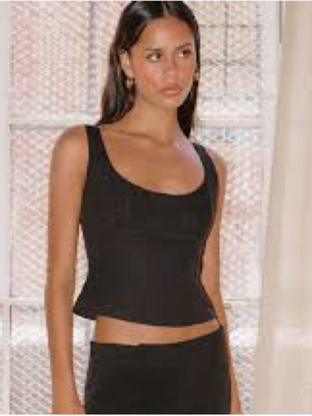 ♥️5/$25♥️Mixed Fabric Sleeveless Scoop Neck Women's Top-Side Zipper